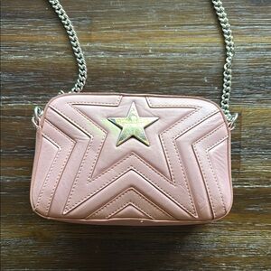 Stella McCartney Pink Quilted Crossbody Bag with Star Accent